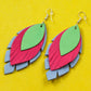 Tri-Petal Leather Earrings - Nubuck Leather