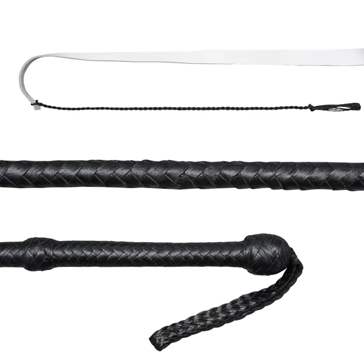 Indiana Jones Deep Black Cowhide Bullwhip – 4ft to 12ft Handmade