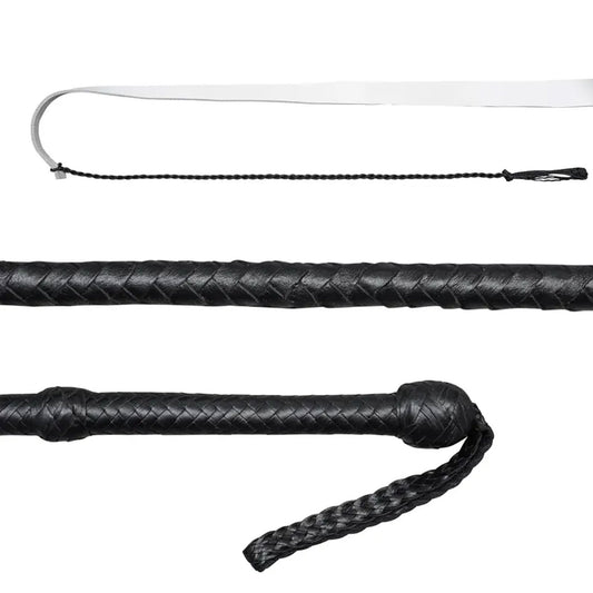 Indiana Jones Deep Black Kangaroo leather Bullwhip – 4ft to 12ft Handmade