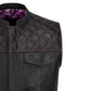 Pink Diamond Stitched Leather MC Club Vest – Custom Biker Gift