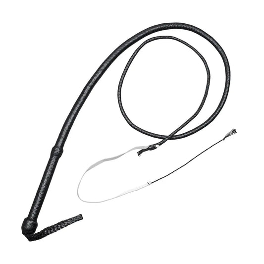 Indiana Jones Deep Black Cowhide Bullwhip – 4ft to 12ft Handmade