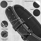 Detailed image of the A+ grade cowhide surface and reinforced stitching, emphasizing craftsmanship, long-term durability, and quality finish for intense weightlifting use.

