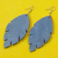 Tri-Petal Leather Earrings - Nubuck Leather