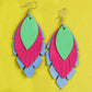 Tri-Petal Leather Earrings - Nubuck Leather