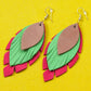Tri-Petal Leather Earrings - Nubuck Leather