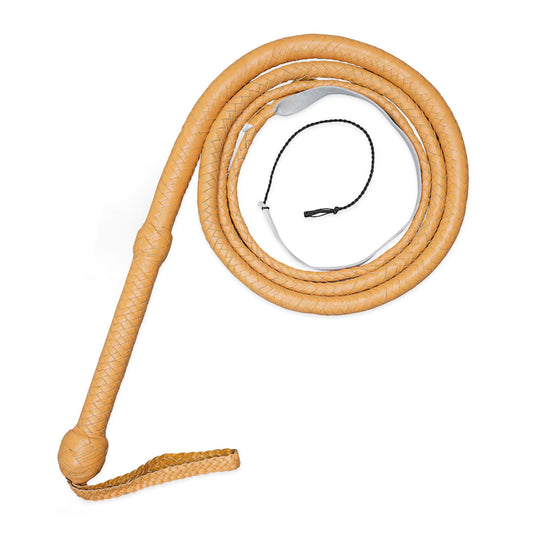 Indiana Jones Tan Cowhide Bullwhip – 4ft to 12ft Handmade