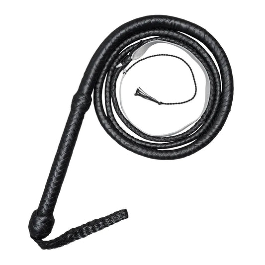 Indiana Jones Deep Black Cowhide Bullwhip – 4ft to 12ft Handmade