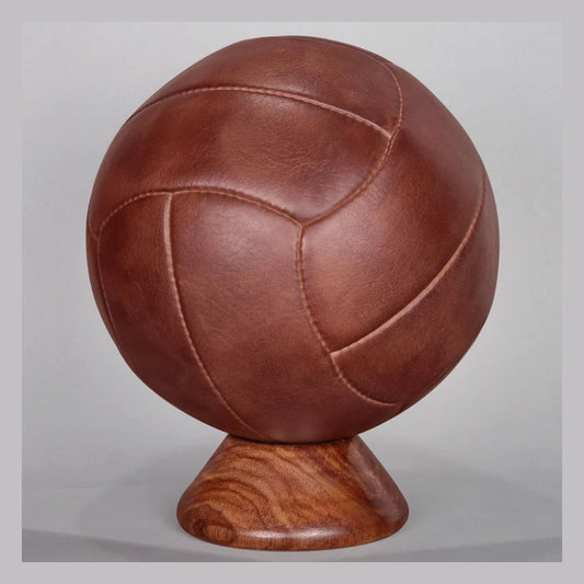 Retro Vintage Leather Soccer Ball – 1900s Display Decor