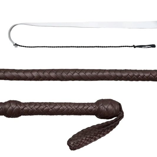 Indiana Jones Chocolate Brown Kangaroo Leather Bullwhip – 4ft to 12ft Handmade