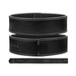 Handmade adjustable cowhide leather powerlifting belt shown on a white background, featuring a strong lever buckle, solid construction, and sleek leather finish.

