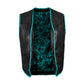 A turquoise biker vest crafted from genuine cowhide leather, tailored for motorcycle riders who demand resilience and striking aesthetics. With adjustable side laces, premium brass hardware, and a rugged yet stylish look, this vest ensures versatility for both road warriors and fashion enthusiasts. Fully customizable, it stands as a top choice for bikers seeking unique biker gear and motorcycle apparel that reflects bold individuality.