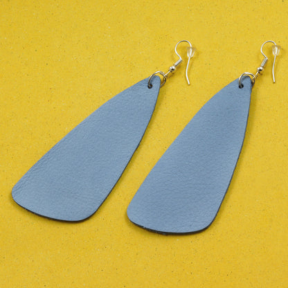 Drop Leather Earrings - Nubuck Leather