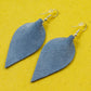Leaf Leather Earrings - Nubuck Leather