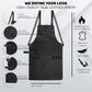 Custom cowhide leather multipurpose apron with cross-back adjustable straps and brass hardware. Designed for hairstylists, BBQ chefs, butchers, and craftsmen. Includes tool loops and deep storage pockets. Personalized leather workwear ideal as a gift for men or professionals.

