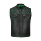 Engineered for riders who demand quality, the Green Diamond Stitched MC Vest blends tough cowhide leather with bold biker style. Featuring a premium satin lining, green diamond stitching, and heavy-duty zipper closure, this vest is built for durability. Customization options allow you to add patches and choose colors and sizes, making it perfect for motorcycle clubs, rebels, and individuals who embrace the biker lifestyle. A must-have for every rider’s collection.