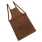 Handcrafted cowhide leather BBQ apron featuring dual towel rings, reinforced tool pockets, and adjustable leather straps with brass fittings. Perfect for chefs, barbers, or DIY craftsmen. Personalization available for initials, names, or logos—making it a stylish and functional gift for Dad, grill masters, or professionals.

