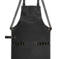 Handmade full-grain cowhide leather apron for barbers, chefs, handymen, and stylists. Features brass buckles, adjustable straps, and multiple pockets for tools like scissors, grilling utensils, and grooming accessories. Durable, stylish, and customizable with logo or initials. Great all-purpose leather apron for men.

