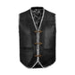 Premium men’s white cowhide leather motorcycle club vest with customizable features, perfect for bikers, club members, and riders who value durability and craftsmanship. Designed with side lace closure, secure front fastening, and classic western biker styling, this leather vest enhances comfort, protection, and authentic motorcycle club identity.