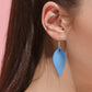 Leaf Leather Earrings - Nubuck Leather