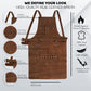 Multipurpose handmade BBQ apron crafted from thick leather, offering personalization and utility through its pockets, towel rings, and strong hardware. Ideal for professionals like butchers, barbers, or grill chefs. Adjustable design fits most body types and adds rugged elegance to any task.

