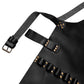 Multipurpose leather apron built from high-quality full-grain cowhide, equipped with tool loops and reinforced brass buckles. Great for chefs, barbers, and craftsmen needing strong, stylish protection. Customization available for names, initials, or logos. Durable workwear for salon, kitchen, garage, or workshop use.

