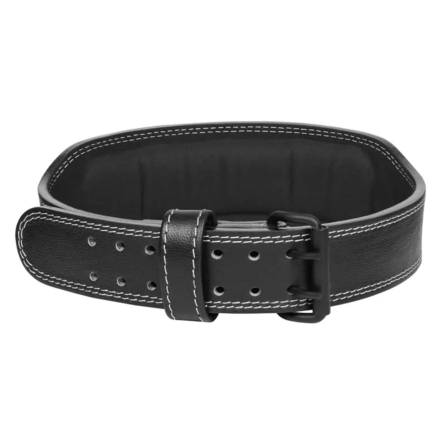 Rear view of the handmade cowhide leather weightlifting belt, showcasing the wide back panel, reinforced dual-side stitching, and smooth leather finish—designed to maximize lower back support during squats, deadlifts, and heavy lifts. Ideal for athletes seeking stability and long-term durability in their gym gear.

