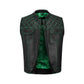 Rugged, stylish, and made to last, the Green Diamond Stitched Motorcycle Vest is tailored for bikers who push limits. With handmade cowhide leather construction, reinforced green stitching, and durable hardware, it delivers reliability on every ride. This leather biker vest includes satin lining for comfort and concealed carry options for practicality. Fully customizable with patches, sizes, and colors, it’s the ideal vest for motorcycle enthusiasts and road warriors.