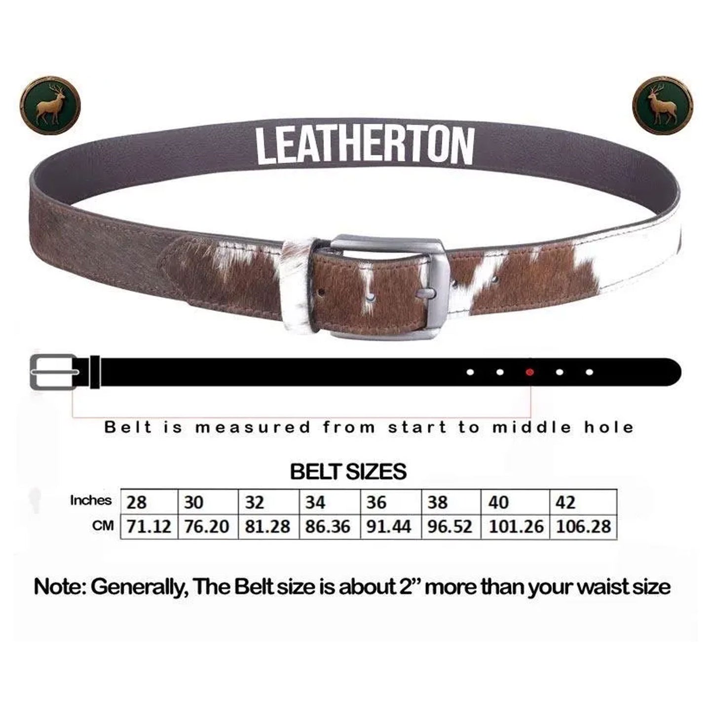 Genuine Hair-On Cowhide Leather Belt – Unique & Handmade in the UK