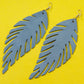Cropped Leaf Leather Earrings - Nubuck Leather