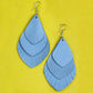 Tri-Layer Drop Leather Earrings - Nubuck Leather