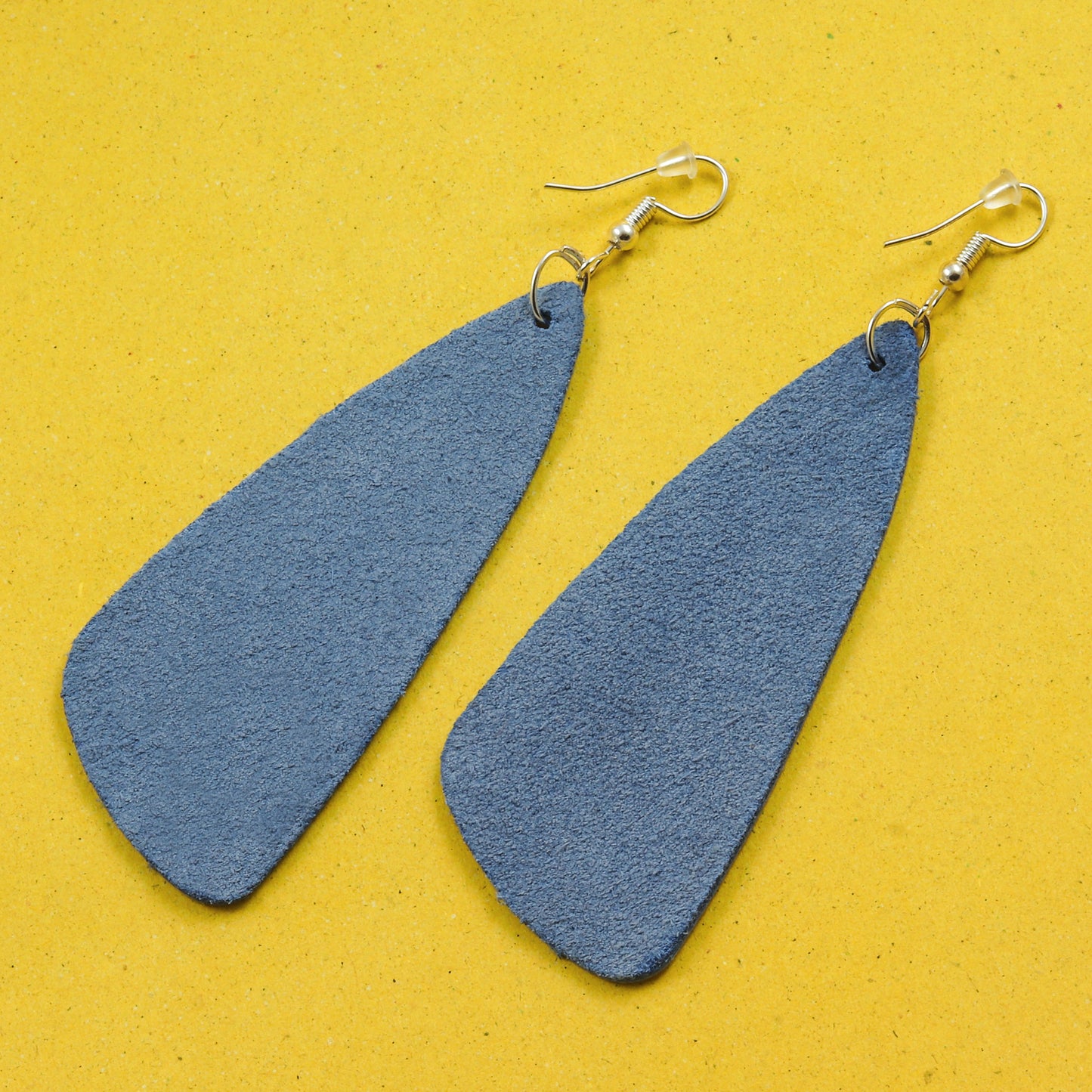 Drop Leather Earrings - Nubuck Leather