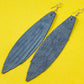 Fish Fin Leather Earrings - Nubuck Leather