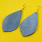 Tri-Layer Drop Leather Earrings - Nubuck Leather