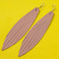 Fish Fin Leather Earrings - Nubuck Leather