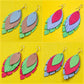 Tri-Petal Leather Earrings - Nubuck Leather