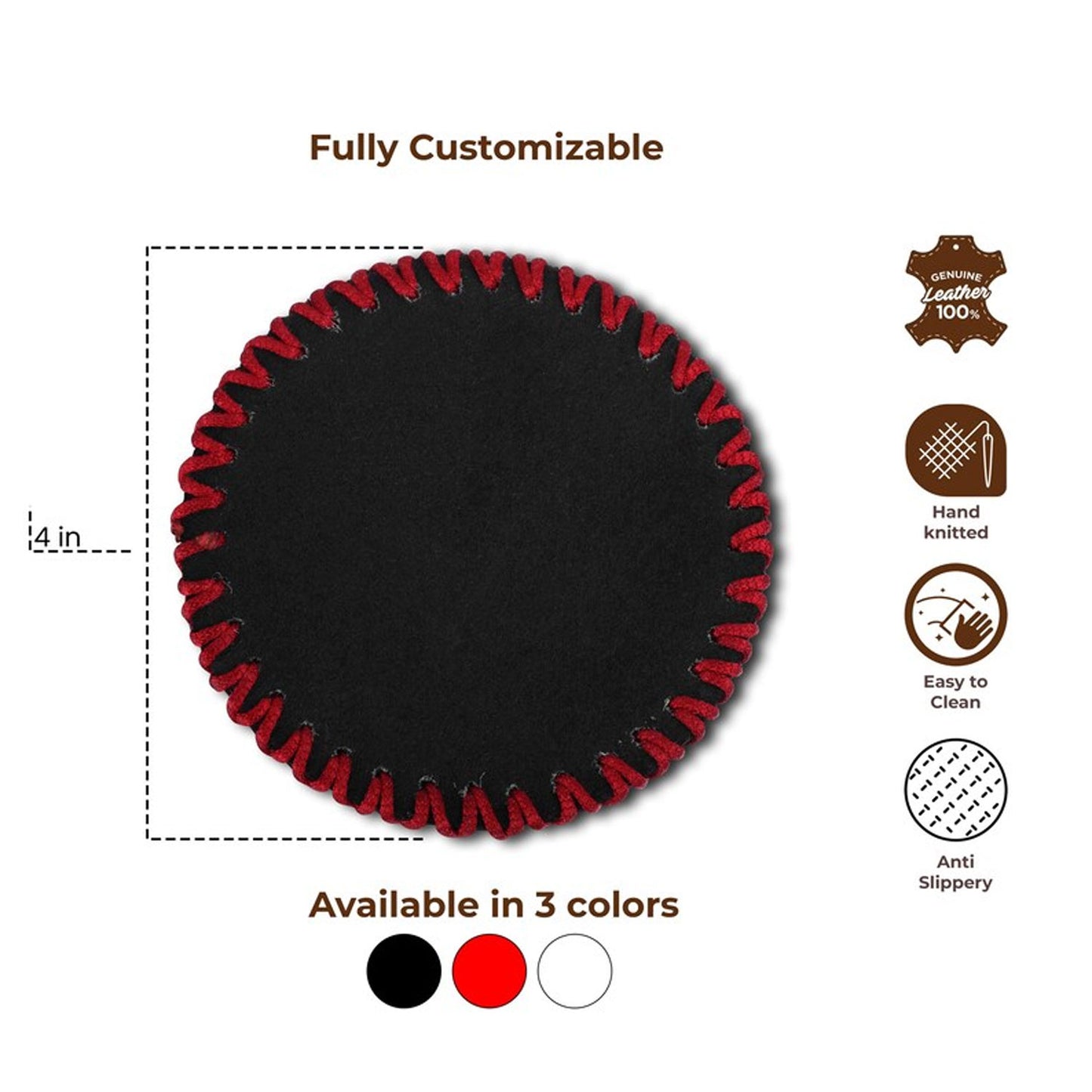 eather coaster for beer, coaster for coffee table, coaster for wine glass, round leather coasters, cowhide leather coaster gift