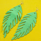 Cropped Leaf Leather Earrings - Nubuck Leather