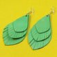 Tri-Layer Drop Leather Earrings - Nubuck Leather