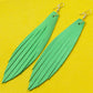 Fish Fin Leather Earrings - Nubuck Leather