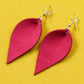 Leaf Leather Earrings - Nubuck Leather