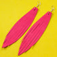 Fish Fin Leather Earrings - Nubuck Leather
